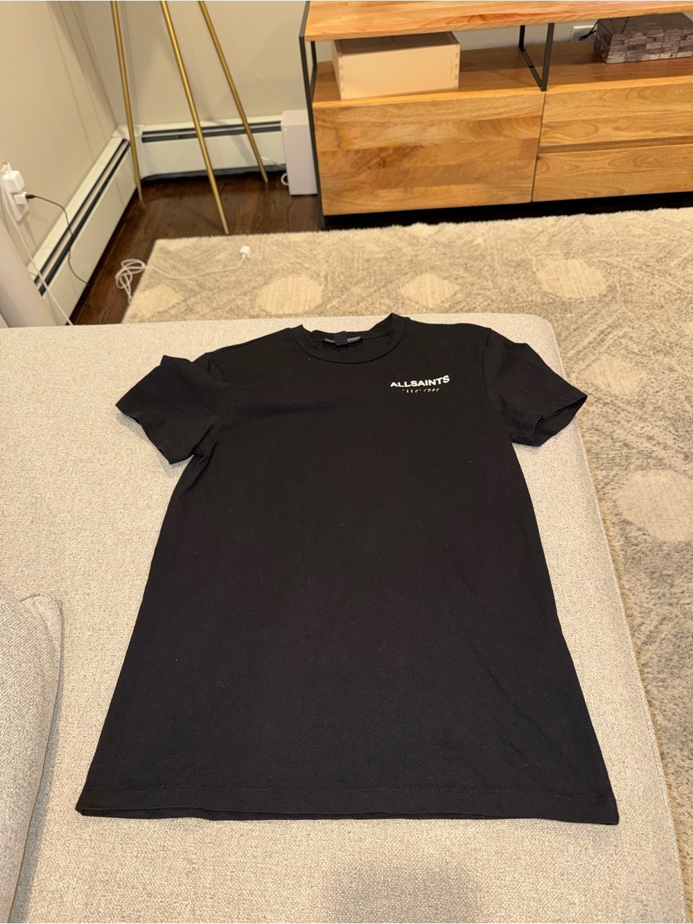 All Saints| Women’s Black Logo Crew Neck T-Shirt